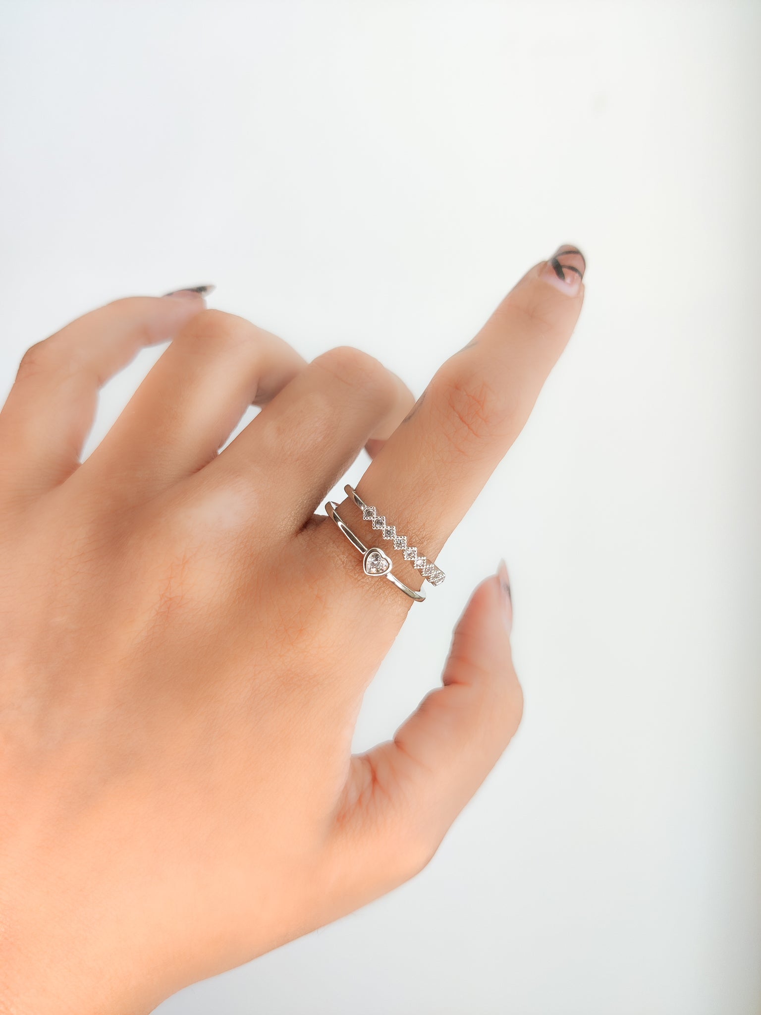 Dual handcrafted heart ring