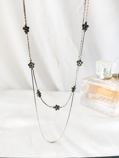 Silver with black finished two layered Handcrafted Necklace