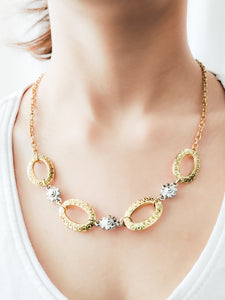Golden and silver handcrafted loop Necklace
