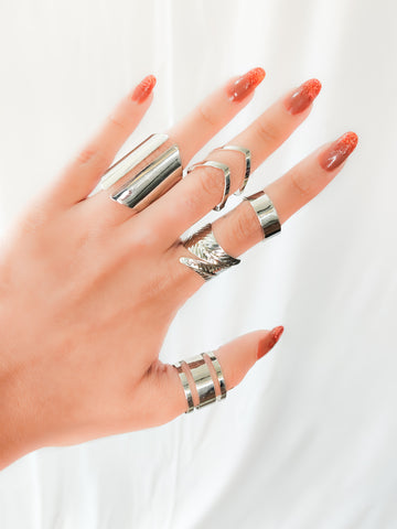 Silver stack handcrafted ring