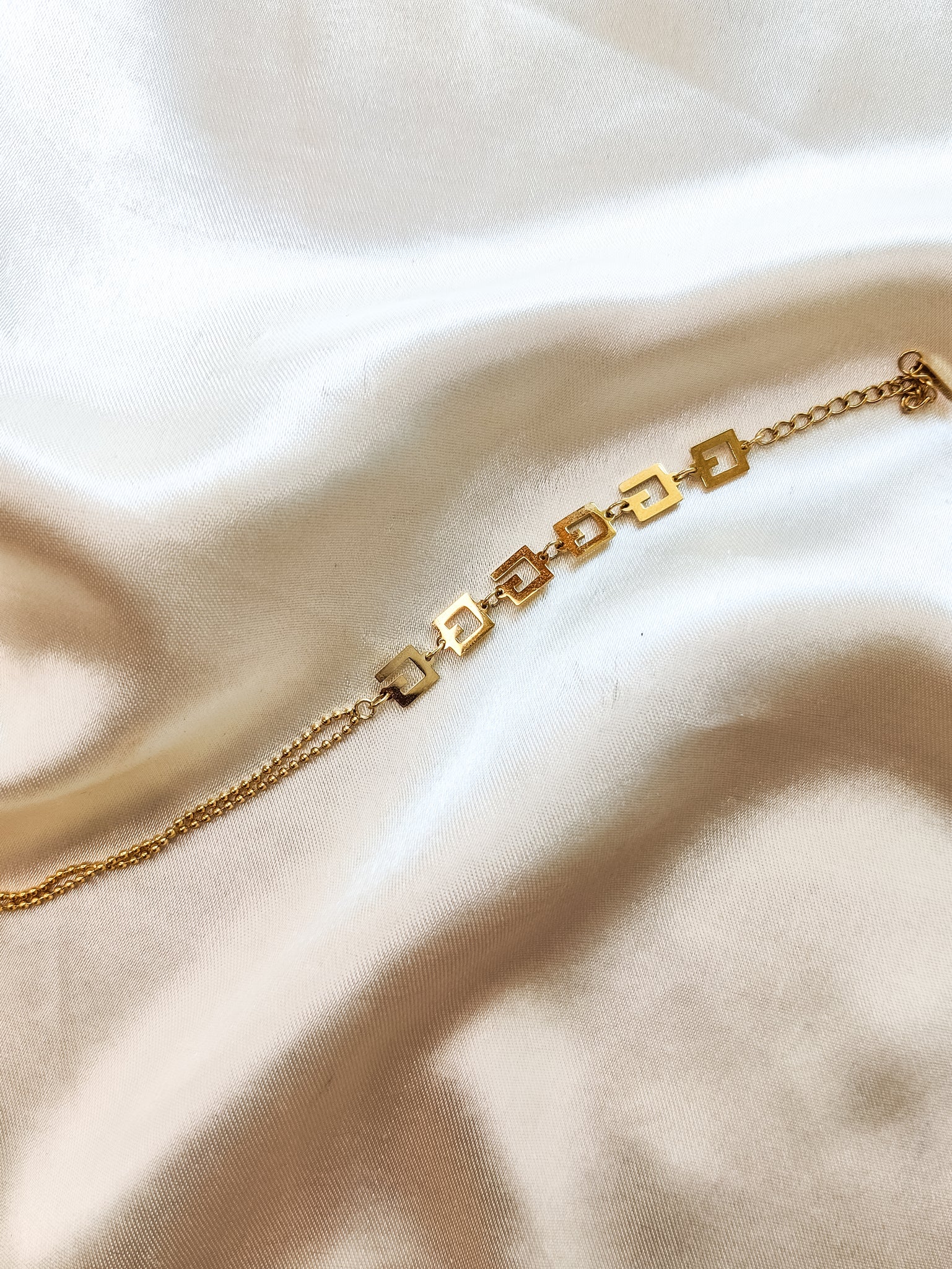Handcrafted stainless steel golden bracelet