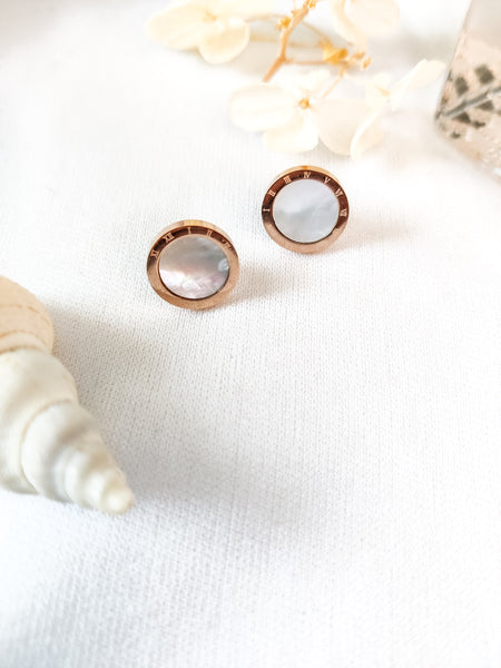 Mother of pearl studs handcrafted earrings