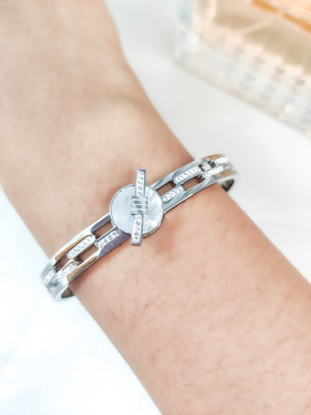 Mother of pearl handcrafted waterproof cuff bracelet