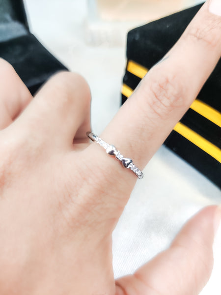 Dainty bow handcrafted waterproof ring