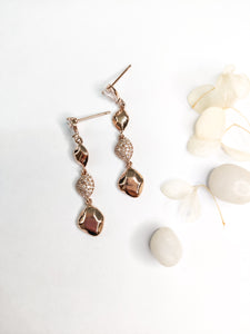 Rose gold handcrafted Waterproof drop earrings