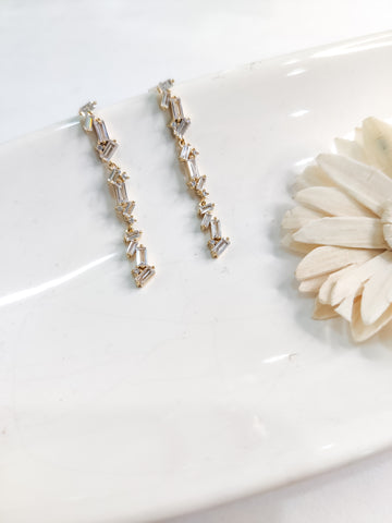 American Diamonds golden handcrafted waterproof earrings