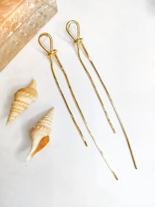 Handcrafted golden knot earrings