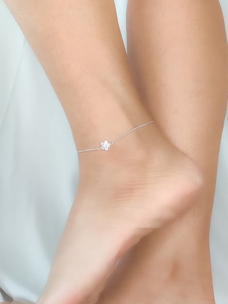 Minimalist handcrafted Waterproof flower anklet and
