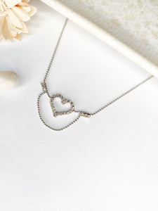 Cz heart waterproof silver handcrafted anklet
