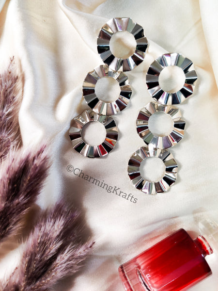 Silver irregular handcrafted earrings