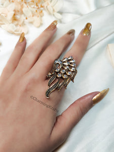 Antique Gold Angel winged Handcrafted ring