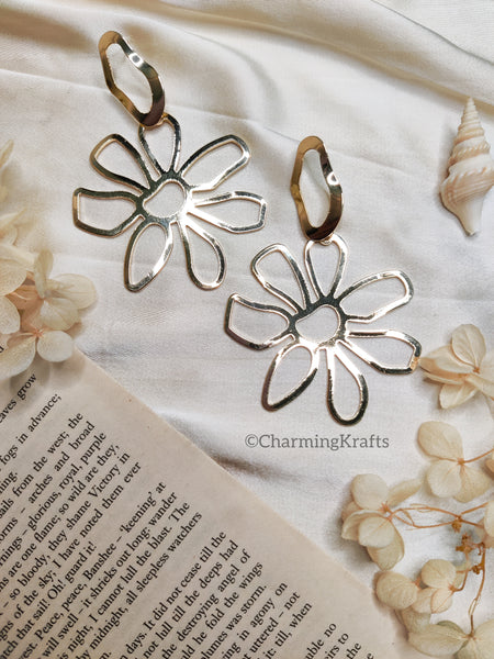 Golden Flower Handcrafted Earrings
